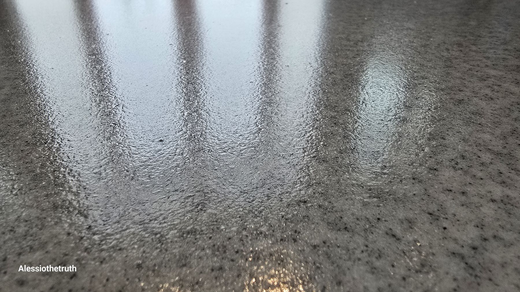 Close-up of a Terrazzino floor surface with reflection